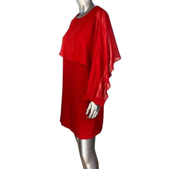 Nanette Lepore Red Riding Hood Chiffon Dress with Pockets 4 - Picture 5 of 9